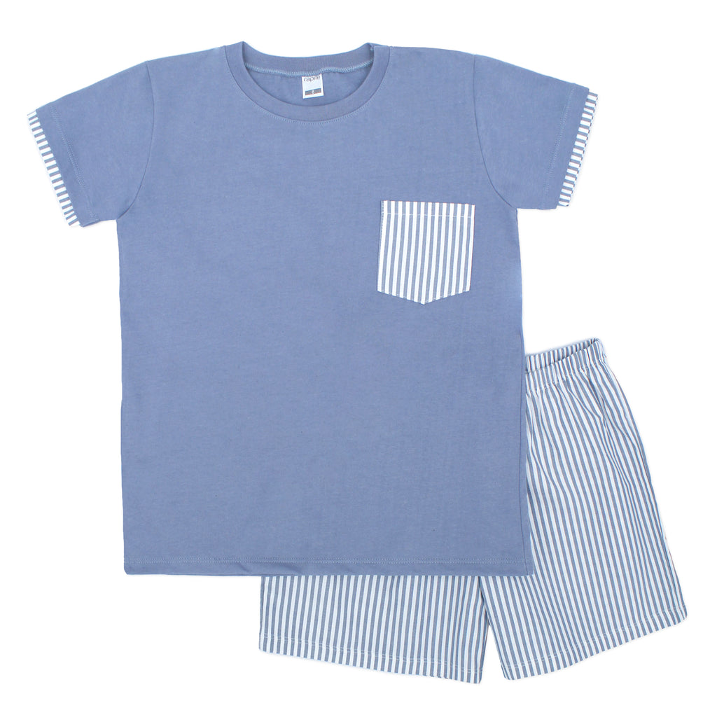 SS24 rapife tshirt & short set blue 5944