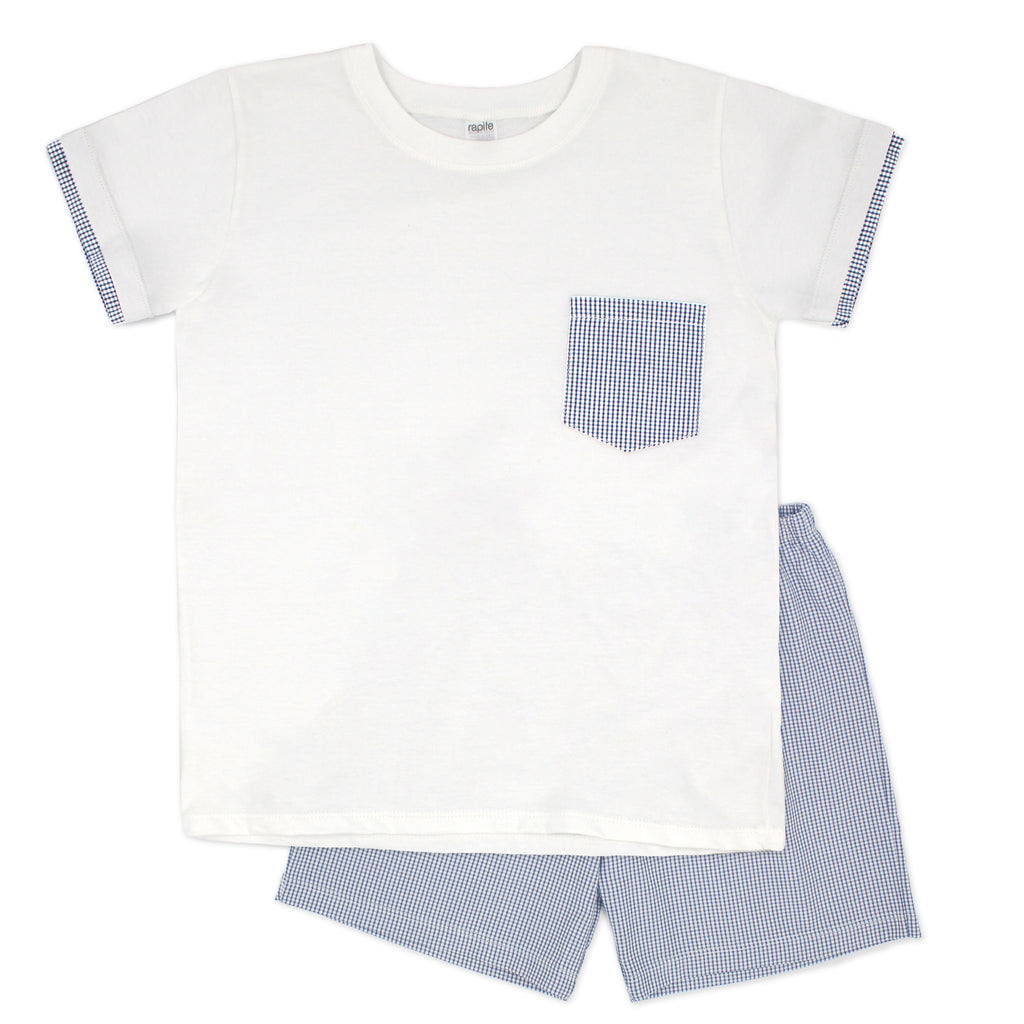 SS24 Rapife - T-Shirt and Short Set Blue Check