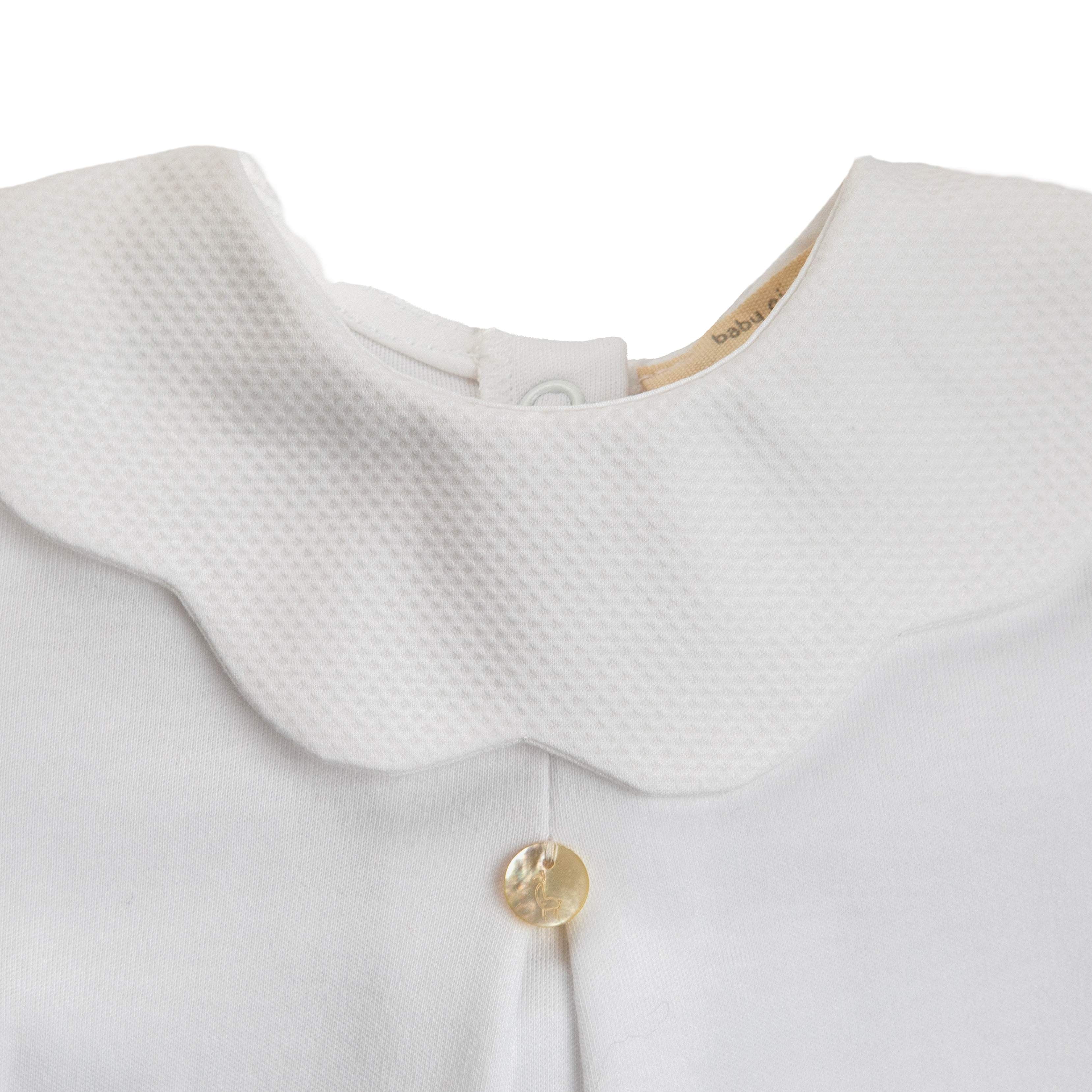 Baby Gi Cotton Scallop Collar Babygrow White – This Little Piggy Ltd
