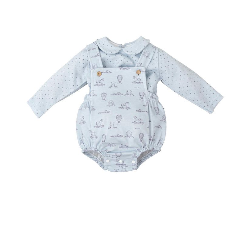 
AW24 Babidu - Toy Print Strap Bloomer with Top Blue