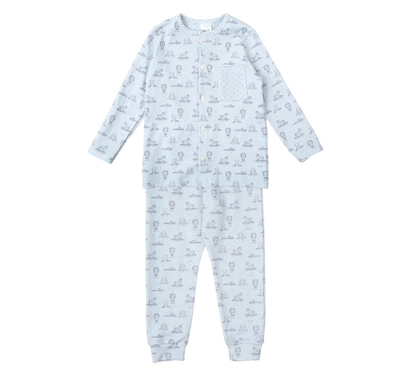 
AW24 Babidu - Two Piece Blue Balloon Print Pyjama