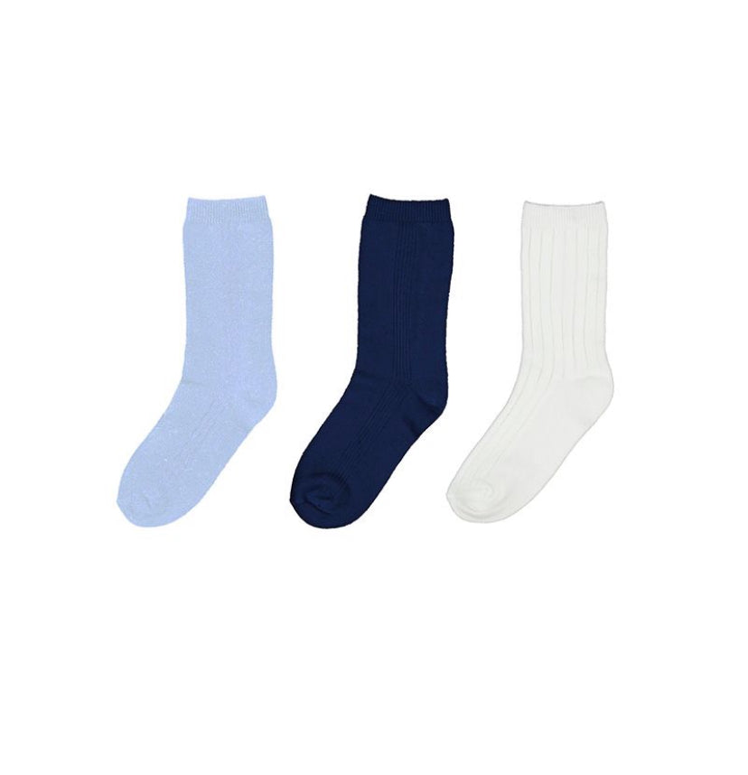 SS24 Mayoral - Set of 3 Socks (Navy/Light Blue /White)
