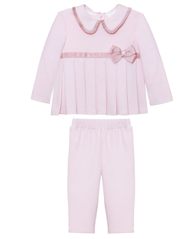 
AW24 Patachou - Pink Pleated Top and Bottom Set