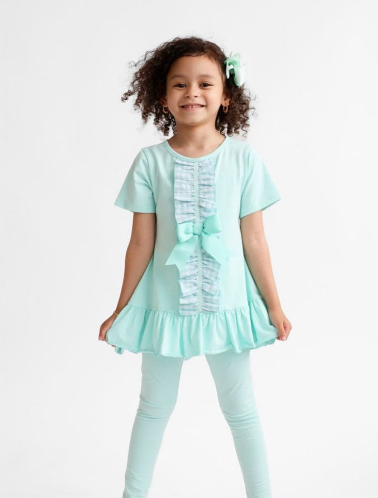 SS25 Harris Kids - LAROSA MINT Frilly 3 Piece Tracksuit Set
