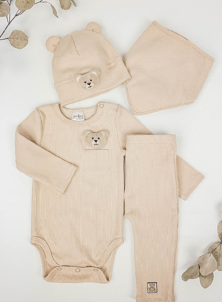 
AW24 Jamiks - Teddy 2 Piece Body and Legging Set Latte Boys