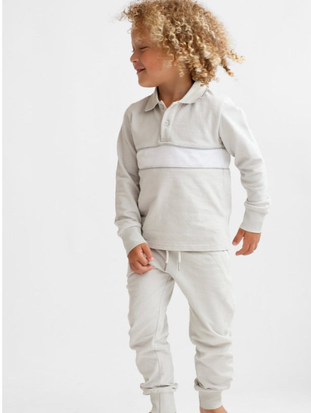 
AW24 Harris Kids - Bertie Grey Boys Polo Top Tracksuit Set