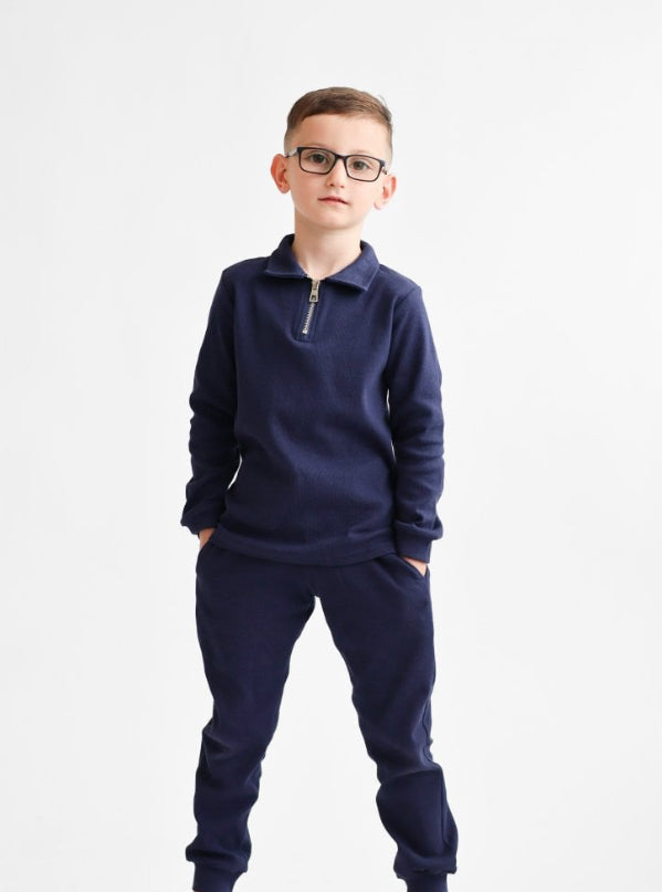 
AW24 Harris Kids - Rory Navy Boys Zip Through Tracksuit Set