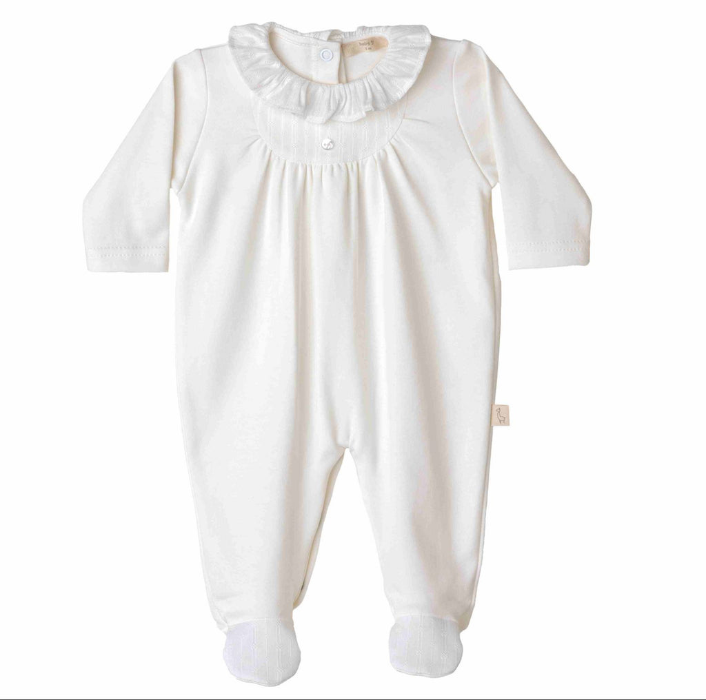 SS24 Baby Gi - Ivory Pure Babygrow With Frill