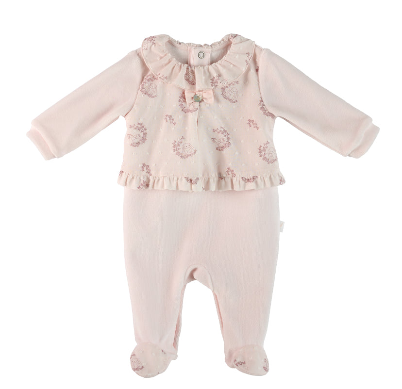 AW24 Puerte - Toys Frill Collar Babygrow Pink
