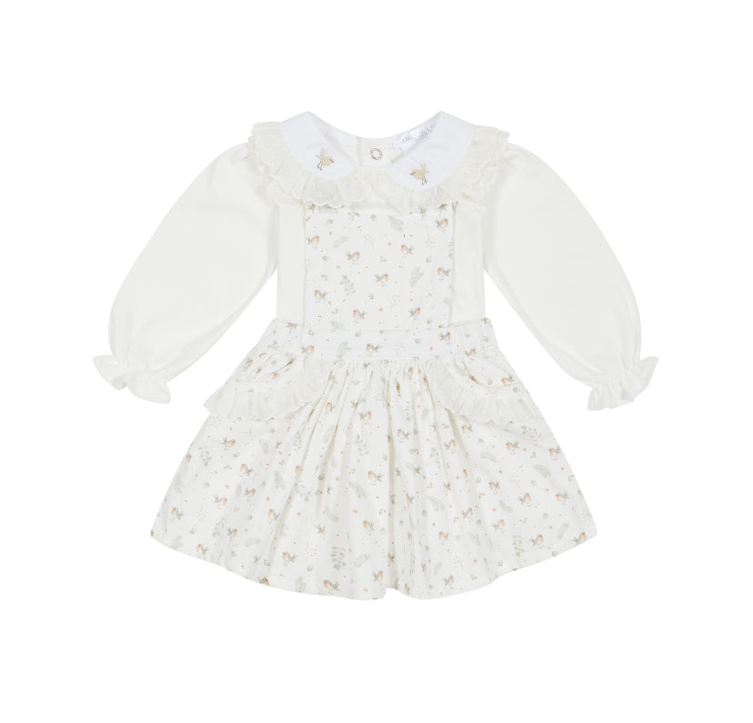 
AW24 Deolinda - White Birdy Pinafore Dress and Top