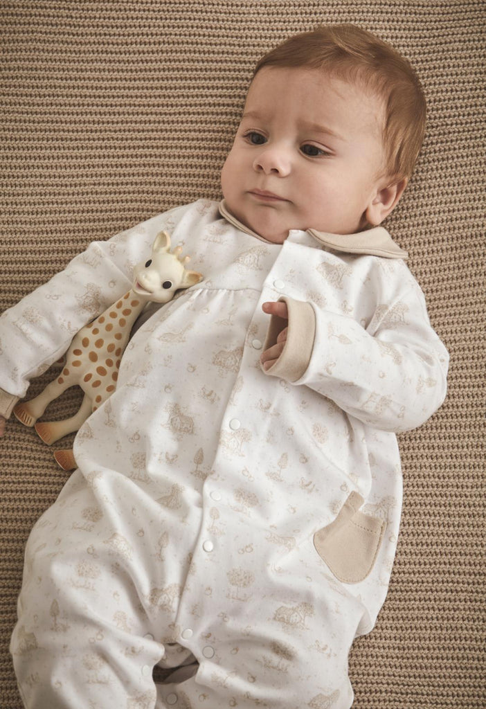 
AW24 Babidu - Countryside Print Babygrow Sand