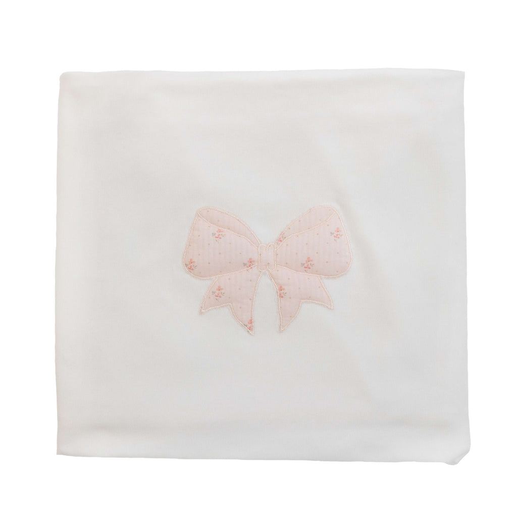 SS24 Baby Gi - Ivory Flora Blanket with Bow