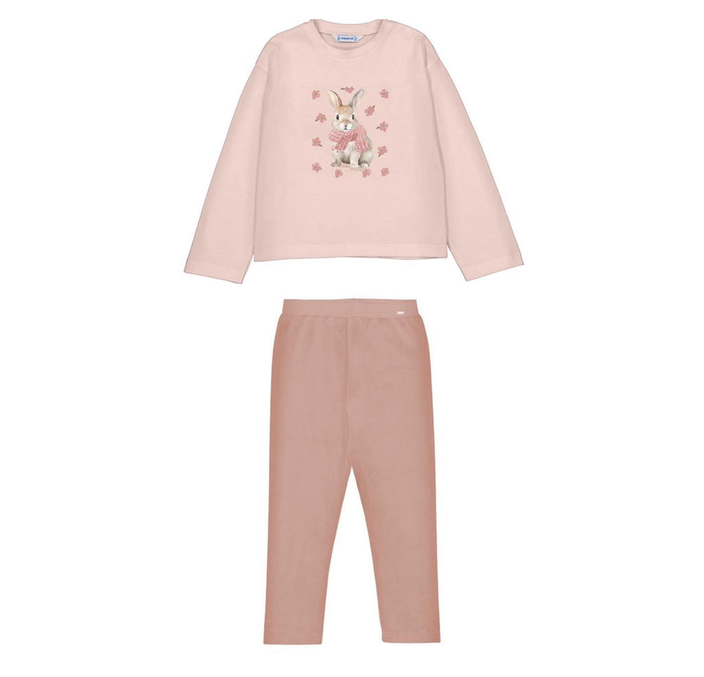 
AW25 Mayoral - Bunny Print Long Sleeve Top and Velvet Legging Set