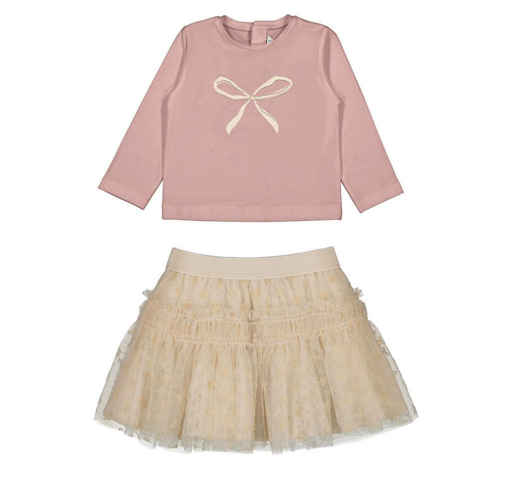 
AW25 Mayoral - Pink Long Sleeve Top and Tulle Skirt Set